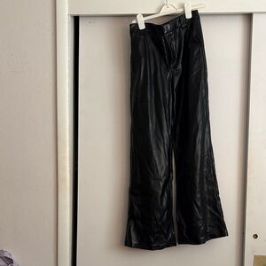 Joe's Jeans Glossy Black Wide-Leg Pants